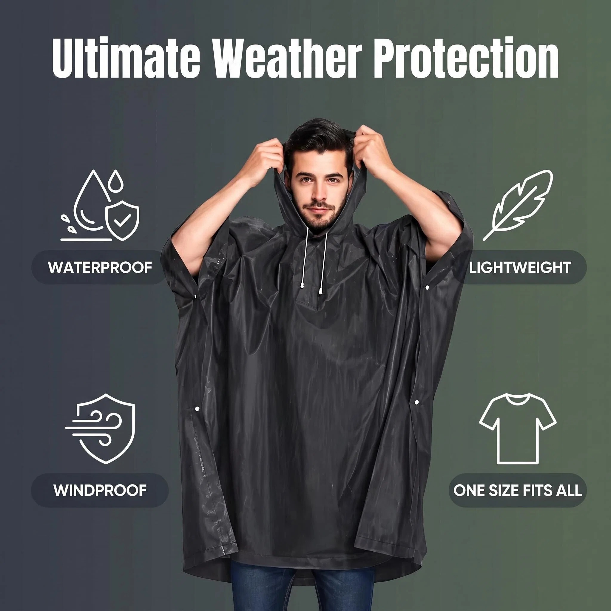 Ponczo taktyczne 3 w 1 na zewn – Emergency Poncho Rain recenzja i cena